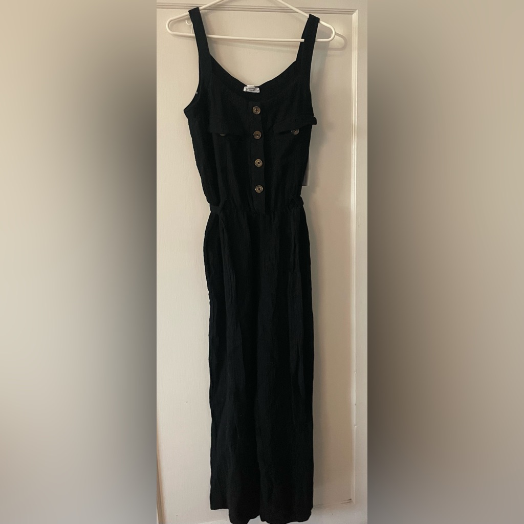 Nwt Size Small Tribal Black Cotton Crepe Jumpsuit